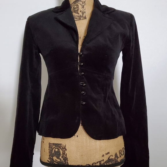 Mossimo Supply Co. Jackets & Blazers - Mossimo Black velvet Button Down XS